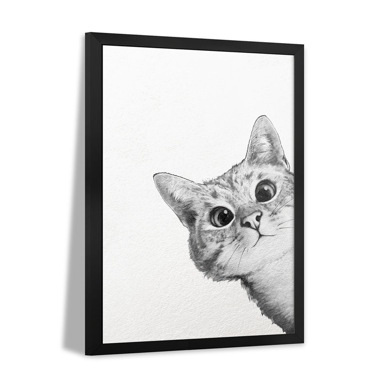 «Sneaky Cat», affiche encadrée par Laura Graves, H 24 po x l 16 po