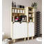 61'' Tall Multi Purpose Cabinet With Shelves With Wooden Legs-2017073567