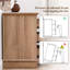 Table de chevet de 21,65 po de largeur avec 3 tiroirs (ensemble de 2)-118100478-119323916