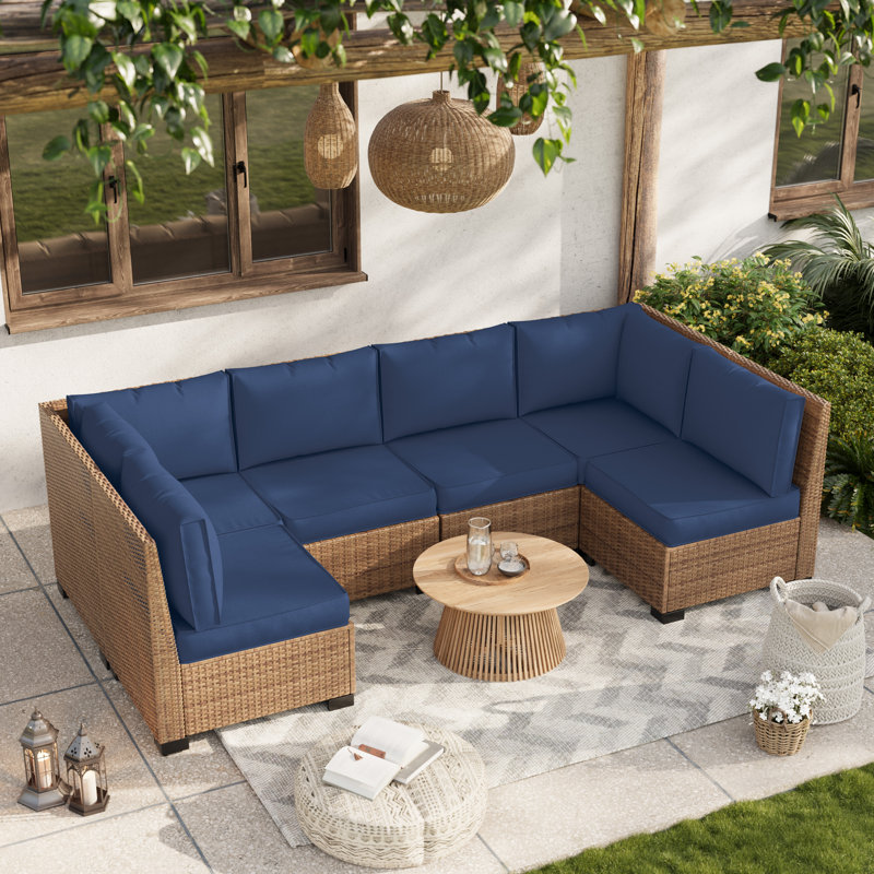 14-Piece Outdoor Sectional Cushions Set, Seat Cushions with Zippered Covers for Patio Furniture, Navy