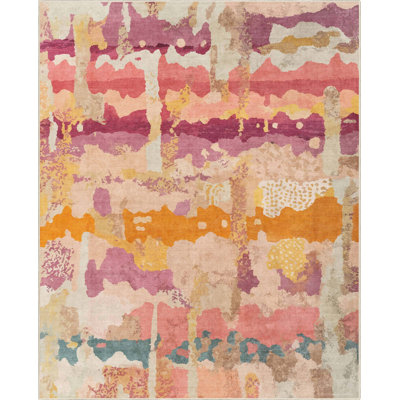  Tapis multicolore à vagues abstraites Apollo