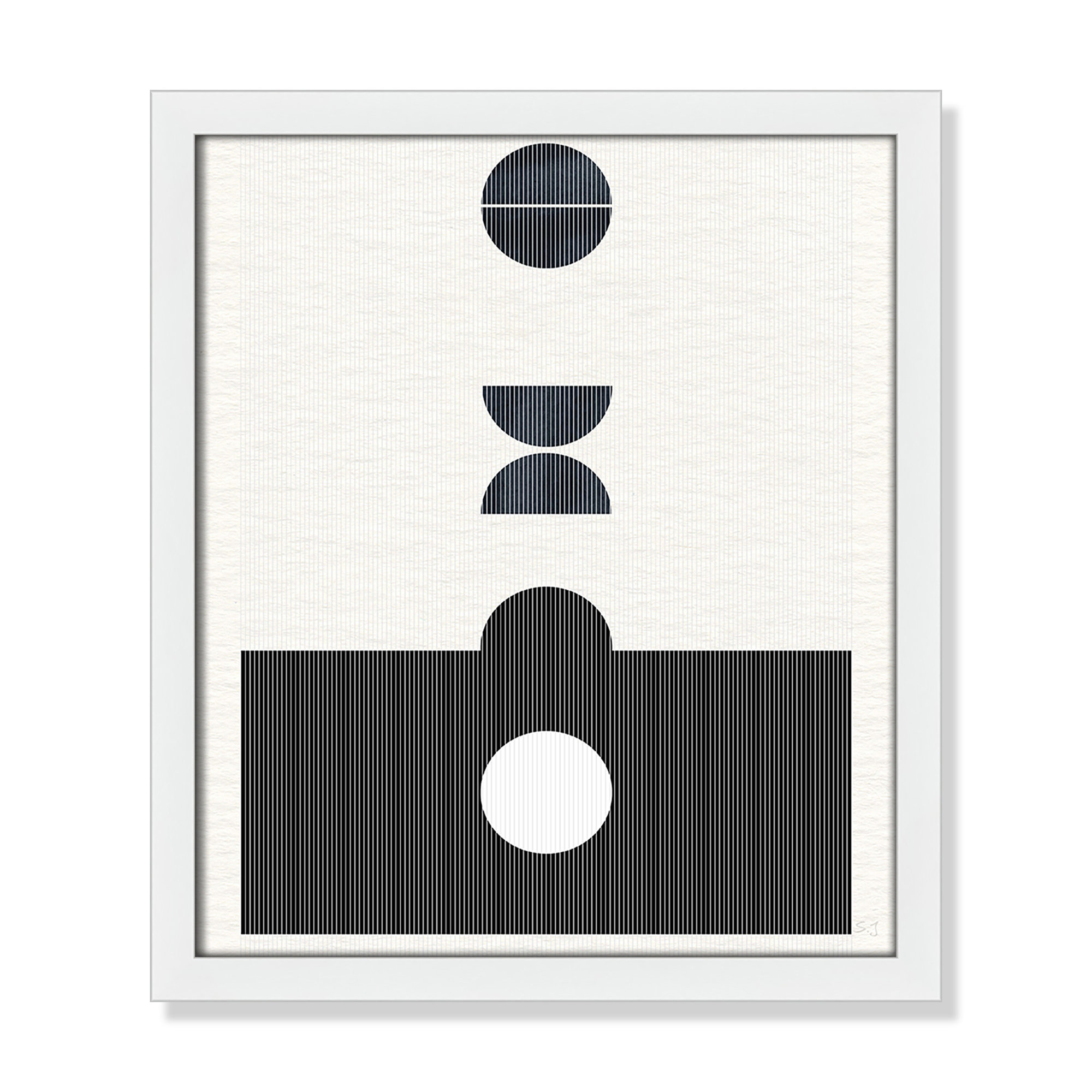 Eclipse I by Susan Jill, Satin White Framed, 15" H x 13" W x 0.75" D