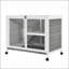 Cage à lapins d'intérieur PawHut avec roues, conception compacte pour petits espaces, imperméable et facile à nettoyer
