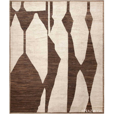 One-of-a-Kind 12'11" X 15'8" New Age Area Rug Brown/Ivory