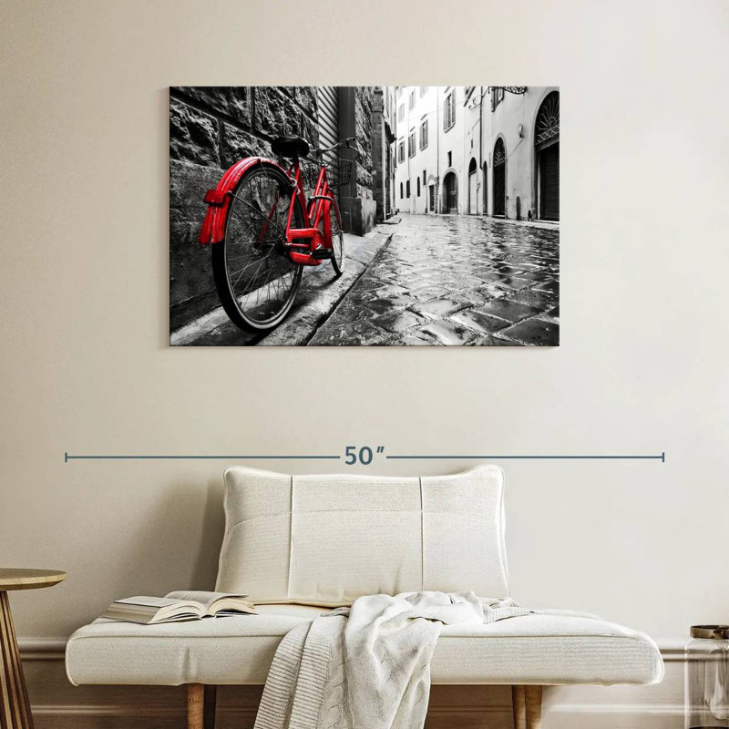 Rouge bicyclette, H 26 po x l 39 po