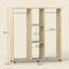HOMCOM Mobile Double Open Wardrobe w/ Clothes Hanging Rail Colthing Natural