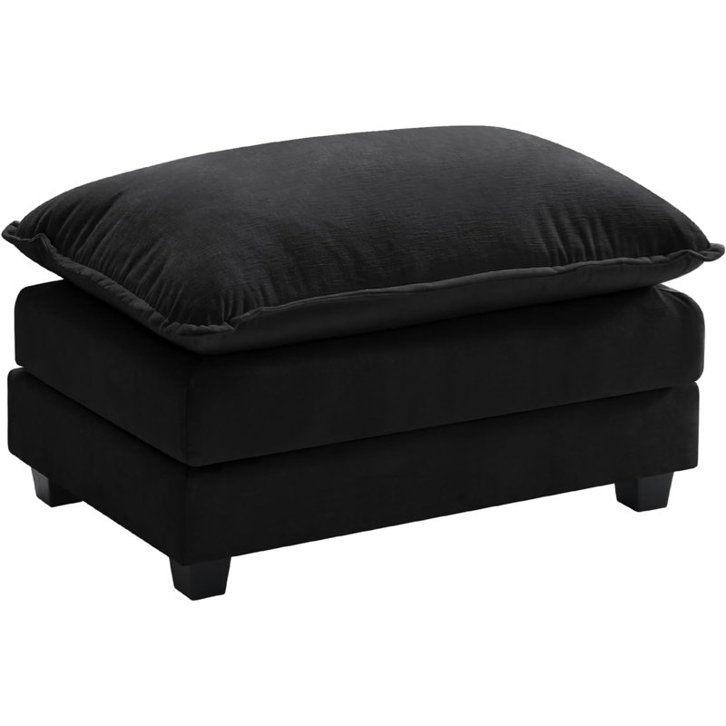 Repose-pieds George Chenille, Noir
