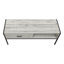 Meuble télé, console de 48 po, meuble multimédia, tiroir de rangement, salon, chambre à coucher, stratifié gris, métal noir, contemporain, moderne
