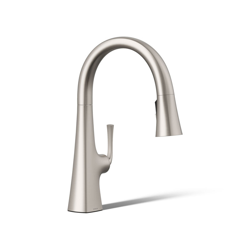 Graze Pull-Down Kitchen Sink Faucet with Three-Function Sprayhead, Vibrant Stainless