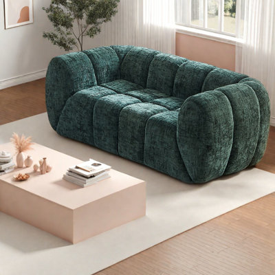 Canapés confortables en velours moderne, design vert moelleux pour les maisons et les appartements