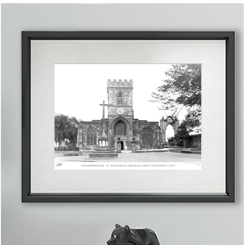 Guisborough, St Nicholas Church And Cenotaph C1955 - Single Picture Frame Print, 28cm H x 36cm W x 2.3cm D