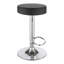 Tabouret de bar hydraulique noir et chrome réglable