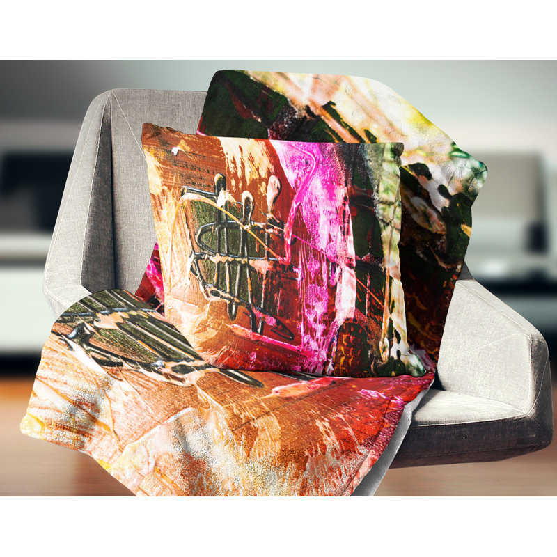 Structure Abstract Art - Abstract Printed Pillow, 18" x 18", Throw Pillow