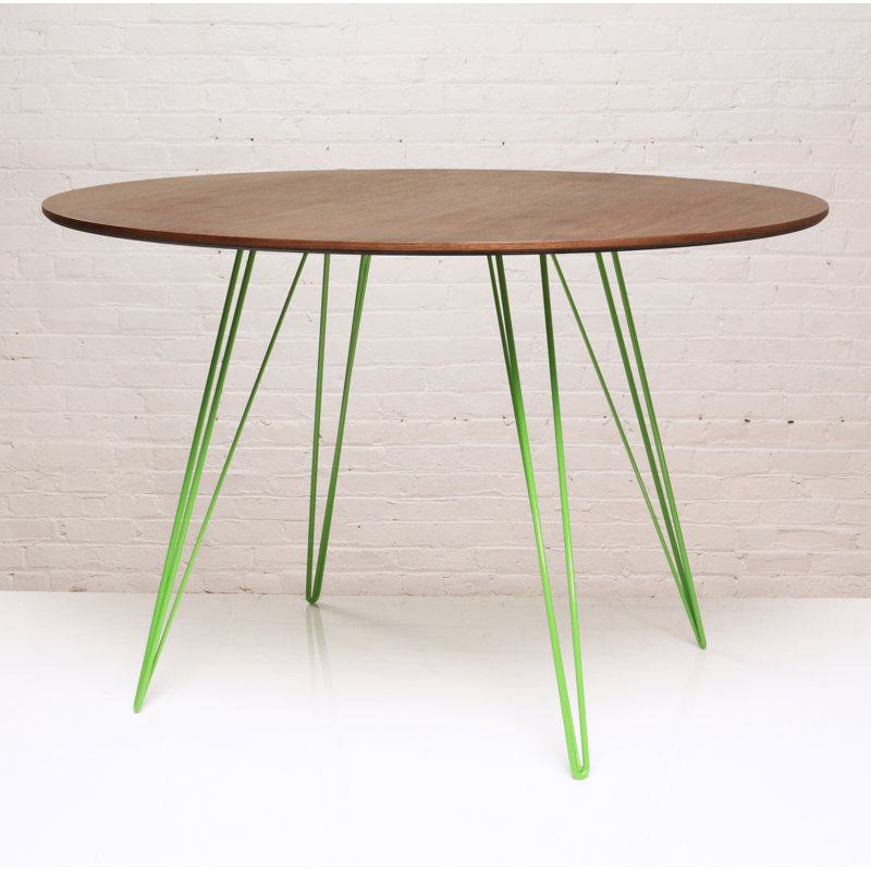Table de salle à manger Williams, Vert, H 30 po x L 46 po x l 40 po, Noyer