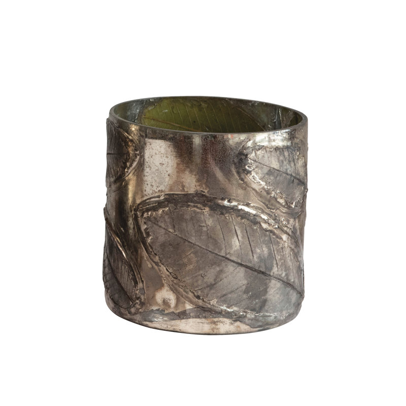Mercury Glass Tabletop Votive Holder, 4.75" H x 4.75" W x 4.75" D
