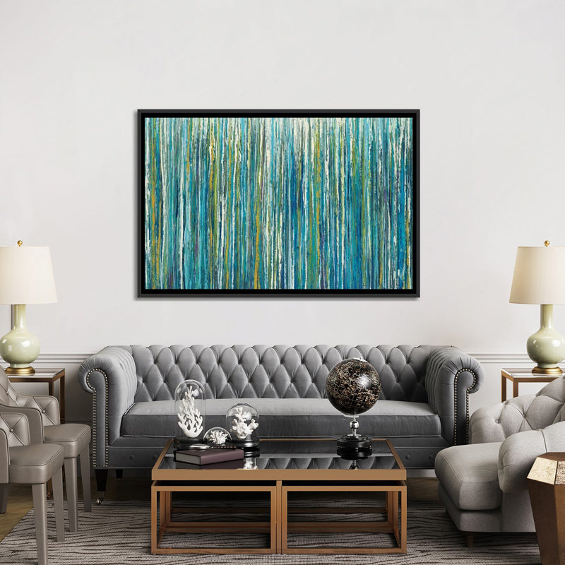« greencicles », reproduction sur toile, H 32 po x l 48 po x P 1,5 po, Toile avec cadre noir, Pas de tapis