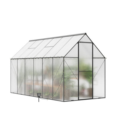 Ensembles de serre sans rendez-vous avec bandes solaires et jauge d'humidité pour la croissance des plantes, abri de rangement en polycarbonate pour une bonne ventilation