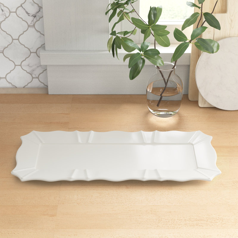 Chloe Rectangular Tray, White