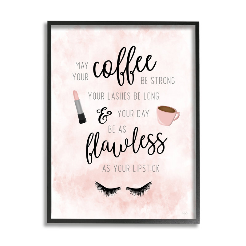 «Inspirational Flawless Expression Glam Lash Coffee Calligraphy» par Natalie Carpentieri - cadre flottant, impression sur toile