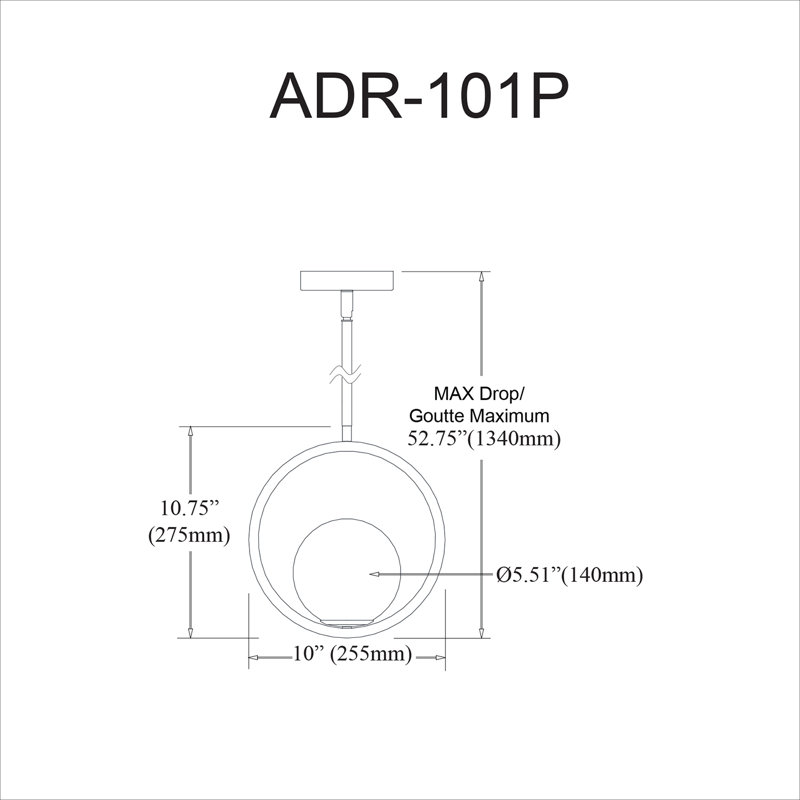 Luminaire suspendu géométrique 1 lumières simple Logue