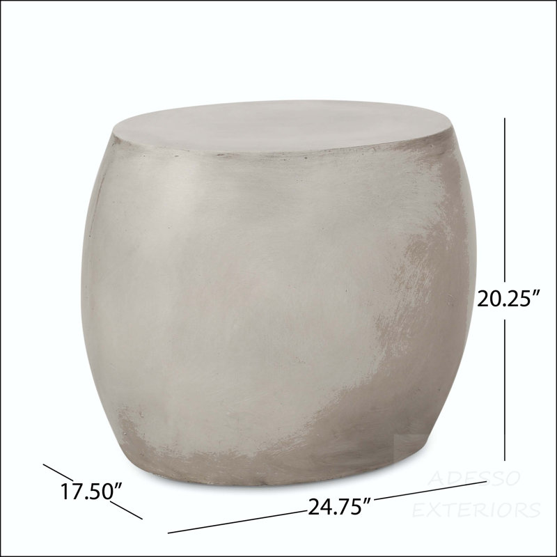 Table d'appoint ovale MGO avec finition en béton lisse