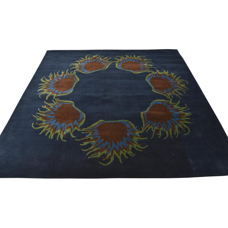 Tapis carré bleu marine Otto