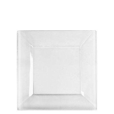 Collection d'assiettes carrées en plastique transparent jetables 6,5 pouces Ecoqualité Splendid