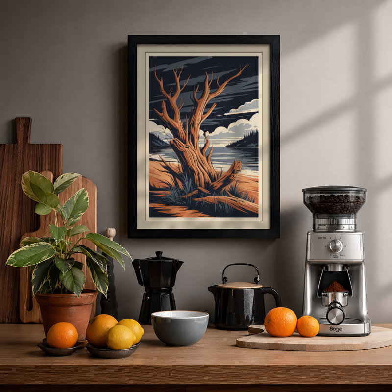 Weathered Oak At Dusk Rustic - Print, Black, A4 - 29.7 x 21.0 cm