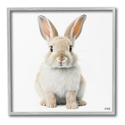 Lapin minimaliste sur estampe numérique encadrée par RB