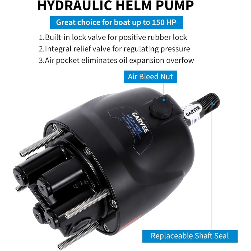 150HP Hydraulic Outboard Steering Kit, Marine System with 26FT Hoses & Aluminium Wheel