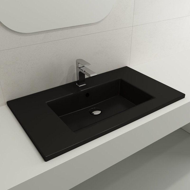 Ravenna 19.7 in. L Bathroom Sink, Matte Black, Single-Hole