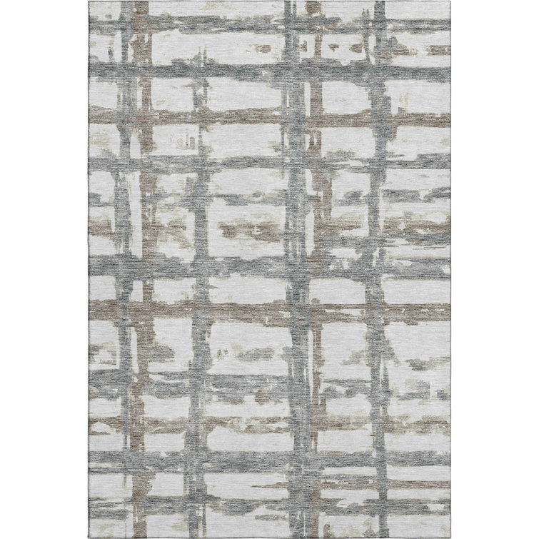 Premium Machine Washable Prisco Silver Rug