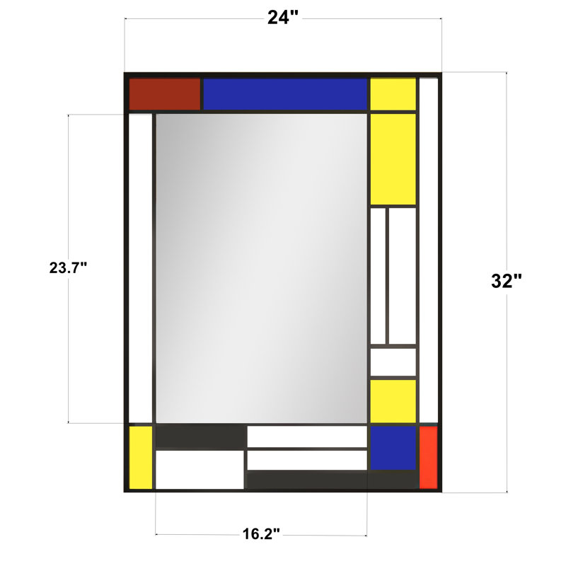 Miroir de salle de bain mural 24 po x H 32 po, 32 po x 24 po, Noir