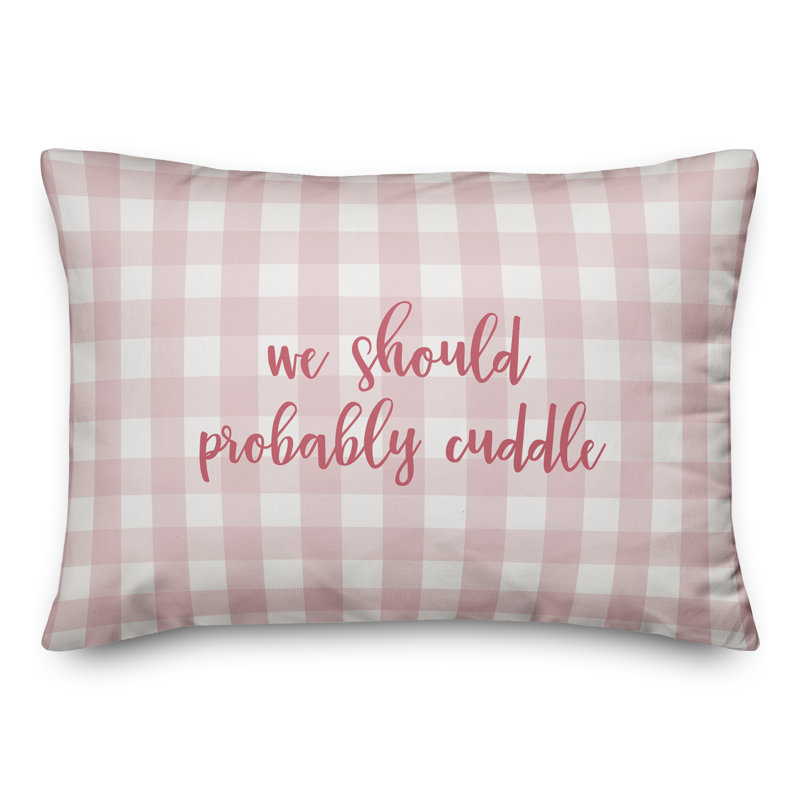 Plaid Throw Pillow, Pink