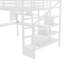 Lit mezzanine avec lumière DEL et station de charge, lit mezzanine en métal avec bureau et escalier, lit mezzanine avec garde-robe
