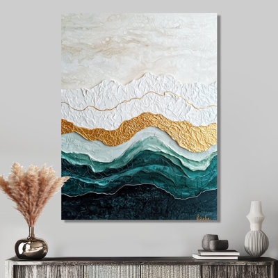 Ethereal Dream Of Abstract Wave Collage II - Modern Metal Wall Art, Abstract Collages Metal Print