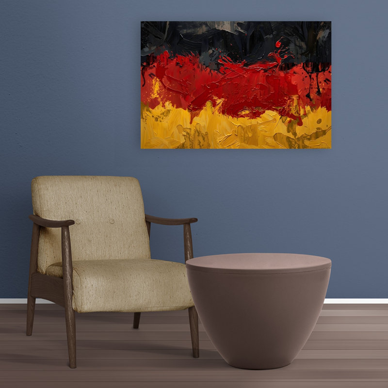 Vibrant German Flag Abstract Abstract Bold Colourful Wall Art Print, H 24 po x l 36 po