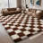 White and Brown Checkered Area Rug Ideal for Study/Bedside/Living Room-1019347574-1019347578