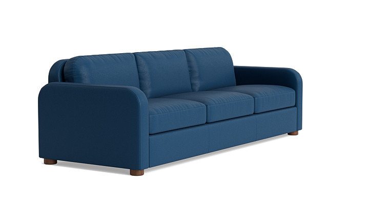 Archie Leather Sofa (95"), Leather - Deep Blue