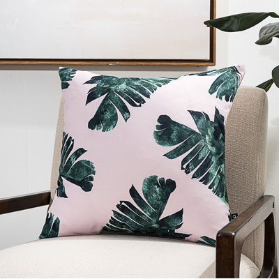  Bright Greenery Floral Throw Pillow