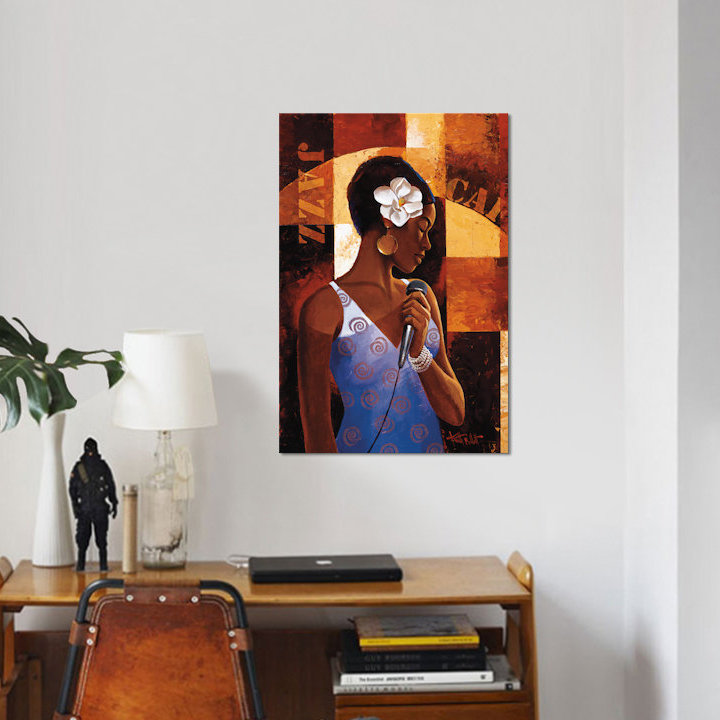 «Jazz Cafe», impression sur toile, H 12 po x l 8 po x P 0,75 po, Pas de tapis, Toile tendue