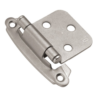 Cabinet Hinge - Flush Surface Face Frame Self-Close Steel Construction Satin Nickel Finish