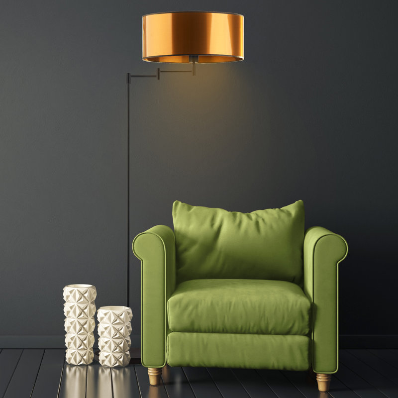 155cm Swing Arm Floor Lamp, Copper
