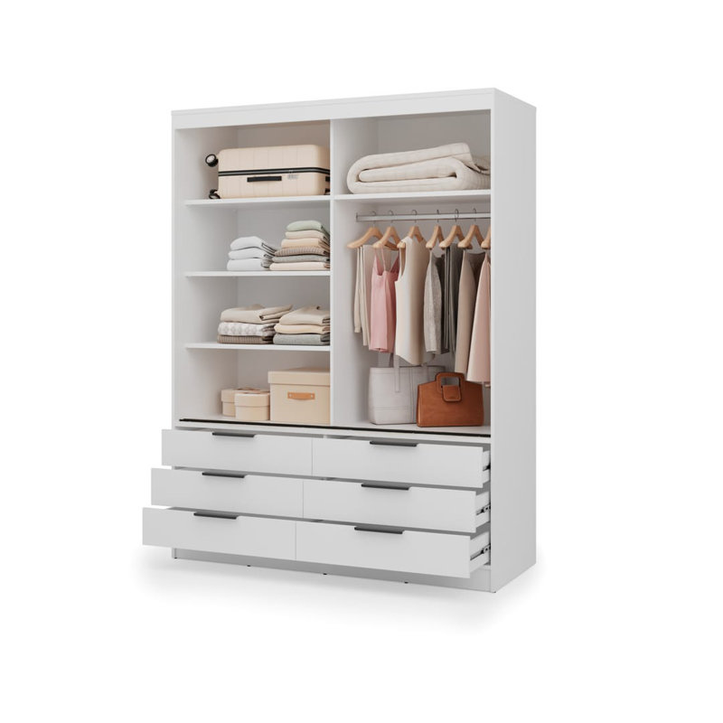 Manufactured Wood Wardrobe, White
