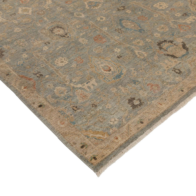 Blue Antique Revival Wool Rug, Rectangle 9'10" x 14'1"