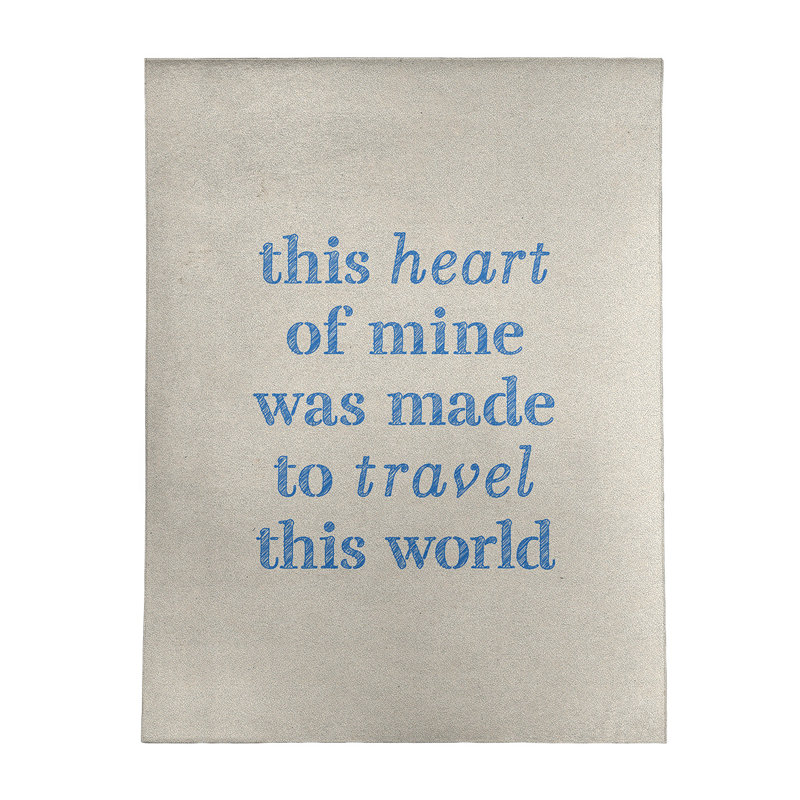 Tapis en poly citation "travel travel love quot", Rectangle 5 pi x 7 pi