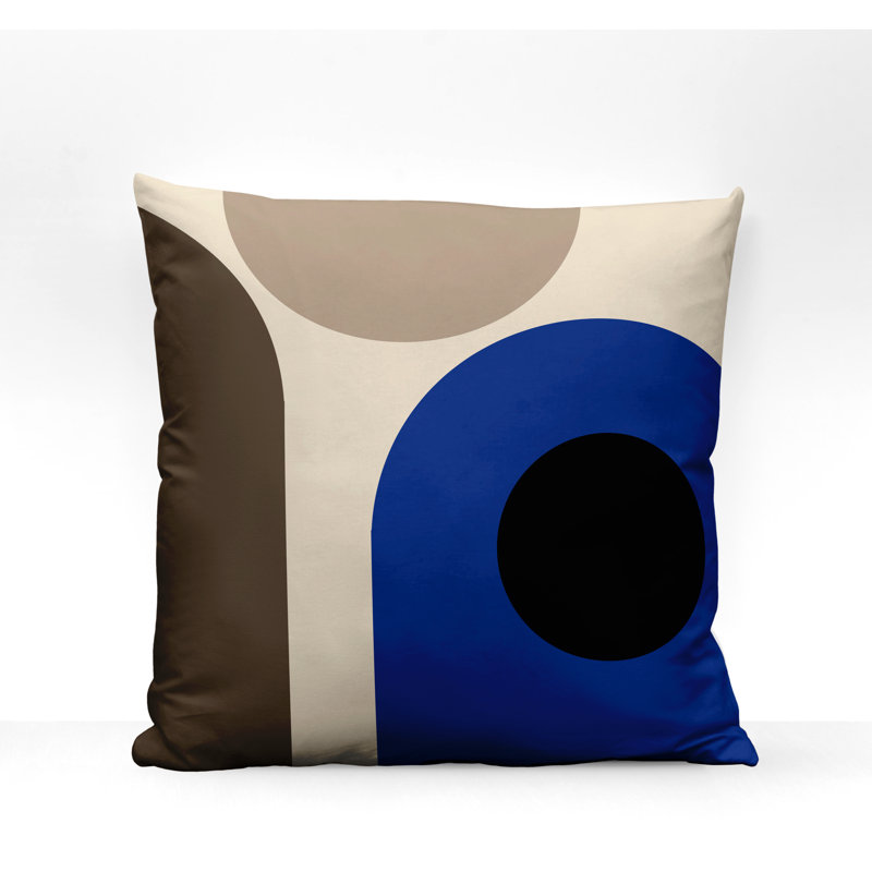 Coussin intérieur / extérieur en polyester filé Yenz, 19 po x 19 po, Bleu marine