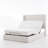 Caron Upholstered Wingback Bed With Adjustable Base, Queen Size, Textured Ivory Chenille, Head & Foot Incline, Zero Gravity, Massage, App & Remote Control, No-Noise