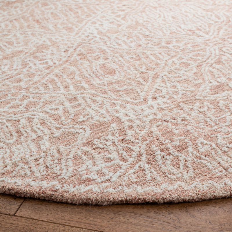 Robblee Hand Tufted Wool/Cotton Geometric Rug in Ivory, Square 7'