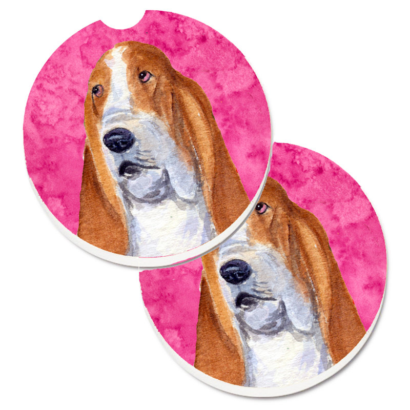 Sous-verre barbu collie voiture, Basset hound brun